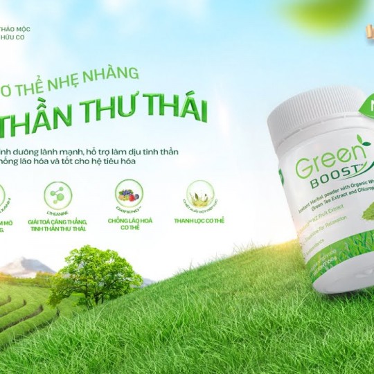 Minh họa Trà Diệp lục Thảo mộc Green Boost